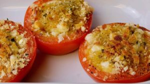 Stuffed Herb Tomatoes in baking dish