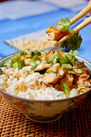 Easy Rice Bowl with Grilled Hoisin Chicken - Mia's Cucina